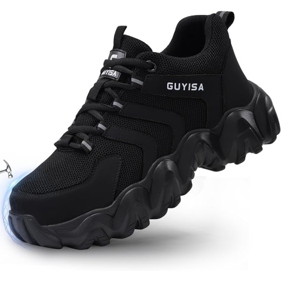 Steel Toe Work Boots for Men, Lightweight Safety Work Boots with Kevlar Midsole, Water-Resistant for Construction and Warehouse Work