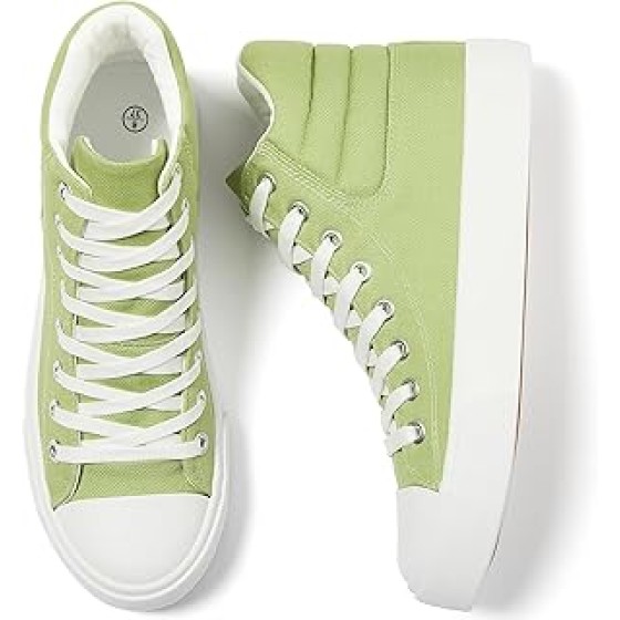 High Top Sneakers for Women White Womens High Tops Canvas Shoes Black Fashion Sneakers Casual Lace up Tennis Shoes